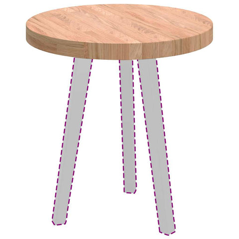 vidaXL Table Top Other Light brown Ø 50 x 4 cm Solid oak wood
