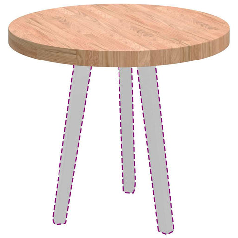 vidaXL Table Top Other Light brown Ø 60 x 4 cm Solid oak wood