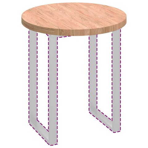 vidaXL Table Top Other Light brown Ø 70 x 4 cm Solid oak wood