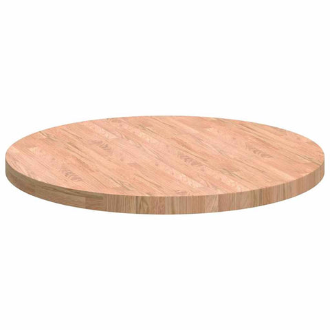 vidaXL Table Top Other Light brown Ø 80 x 4 cm Solid oak wood