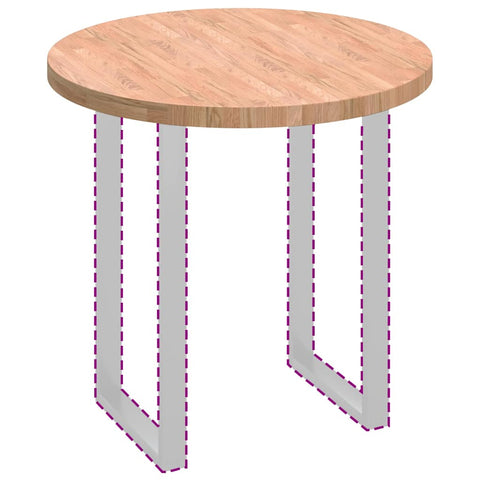 vidaXL Table Top Other Light brown Ø 80 x 4 cm Solid oak wood