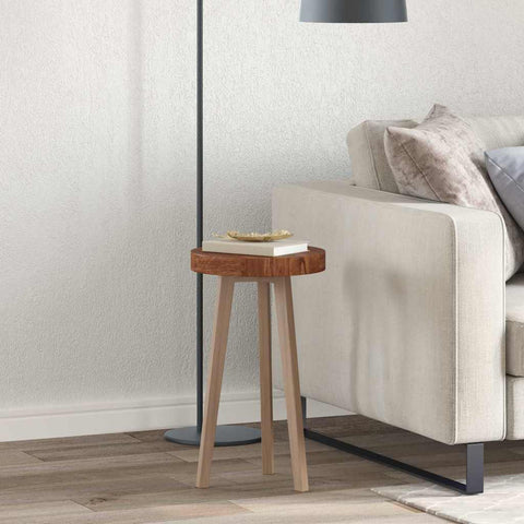 vidaXL Table Top Dark brown Ø 30 x 4 cm Solid oak wood