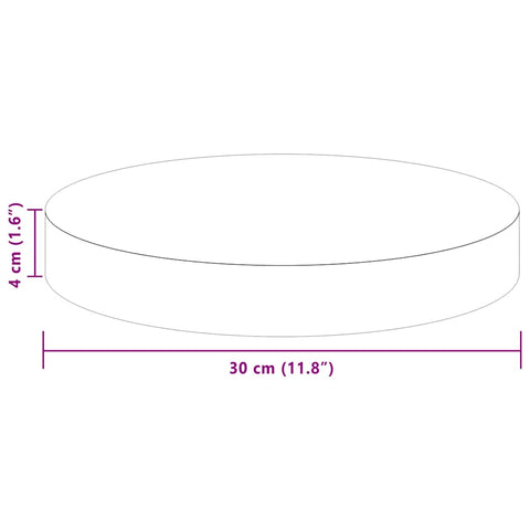 vidaXL Table Top Dark brown Ø 30 x 4 cm Solid oak wood