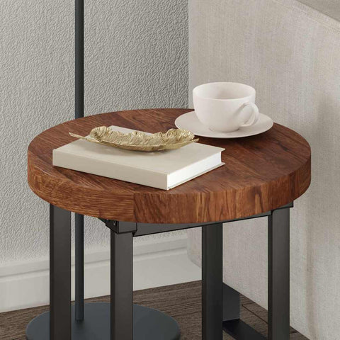 vidaXL Table Top Dark brown Ø 40 x 4 cm Solid oak wood