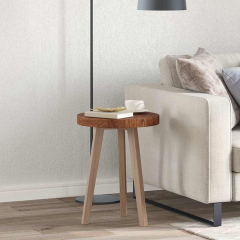 vidaXL Table Top Dark brown Ø 40 x 4 cm Solid oak wood