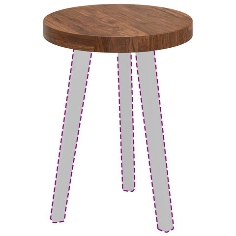 vidaXL Table Top Dark brown Ø 40 x 4 cm Solid oak wood