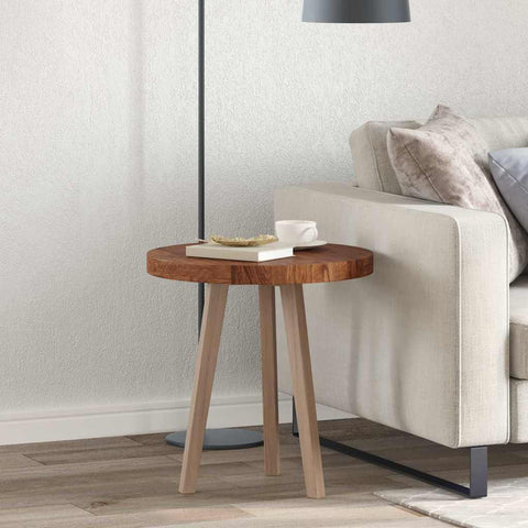 vidaXL Table Top Other Dark brown Ø 50 x 4 cm Solid oak wood