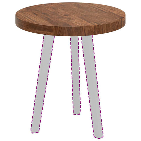 vidaXL Table Top Other Dark brown Ø 50 x 4 cm Solid oak wood