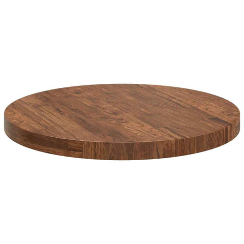 vidaXL Table Top Other Dark brown Ø 60 x 4 cm Solid oak wood