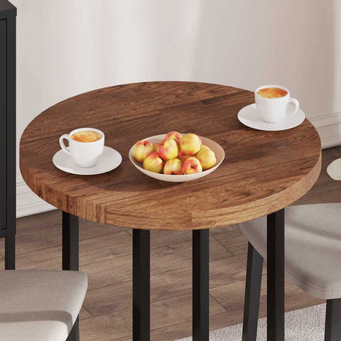 vidaXL Table Top Other Dark brown Ø 70 x 4 cm Solid oak wood