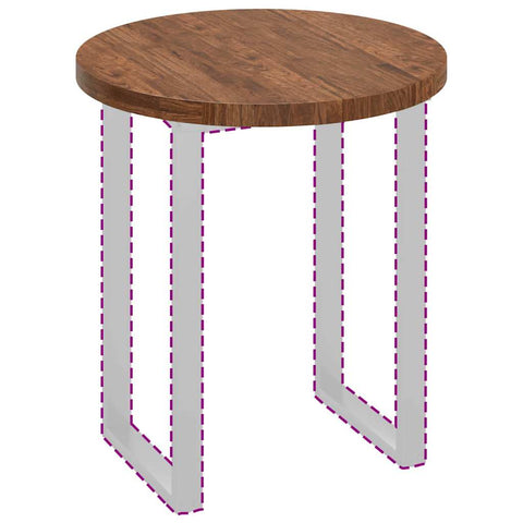 vidaXL Table Top Other Dark brown Ø 70 x 4 cm Solid oak wood