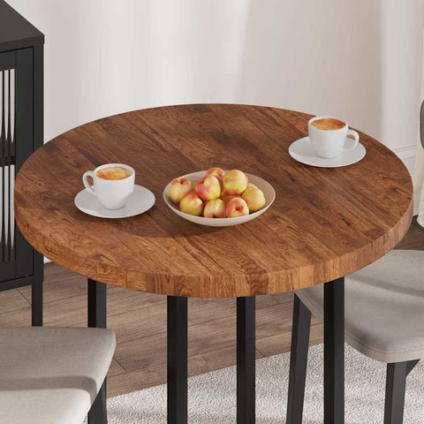 vidaXL Table Top Other Dark brown Ø 80 x 4 cm Solid oak wood