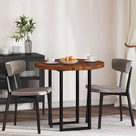 vidaXL Table Top Other Dark brown Ø 80 x 4 cm Solid oak wood