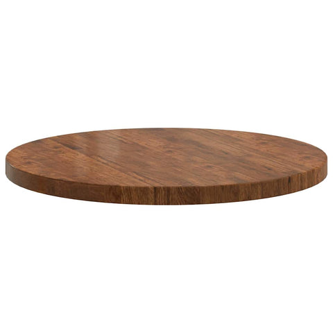 vidaXL Table Top Other Dark brown Ø 80 x 4 cm Solid oak wood