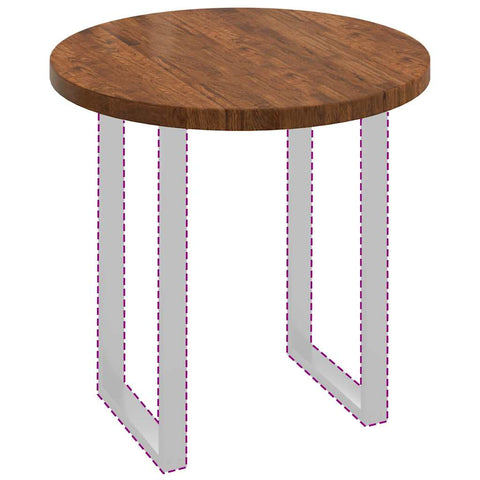 vidaXL Table Top Other Dark brown Ø 80 x 4 cm Solid oak wood