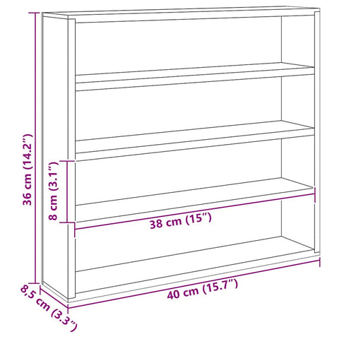 vidaXL Wooden Collector's Display Case Brown 40 x 8.5 x 37 cm Plywood