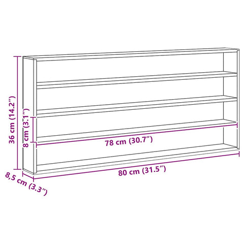 vidaXL Wooden Collector's Display Case Brown 80 x 8.5 x 36 cm Plywood