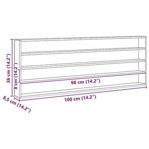 vidaXL Wooden Collector's Display Case Brown 100 x 8.5 x 36 cm Plywood