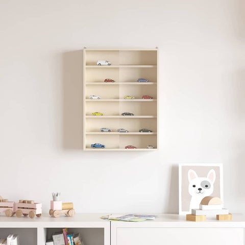 vidaXL Wooden Collector's Display Case Brown 40 x 8.5 x 54 cm Plywood