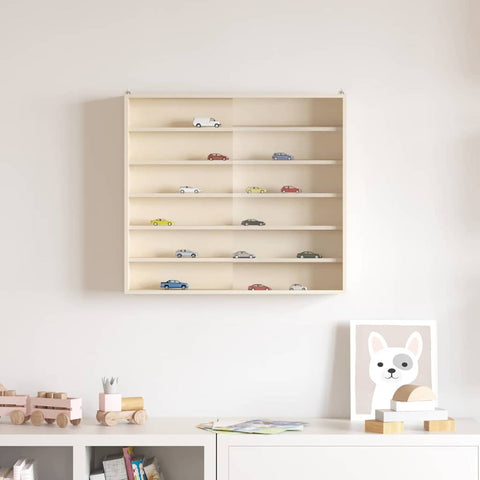 vidaXL Wooden Collector's Display Case Brown 60 x 8.5 x 54 cm Plywood