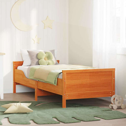 vidaXL Extendable Bed Frame for Kids Wax brown 80 x 130 / 165 / 200 cm