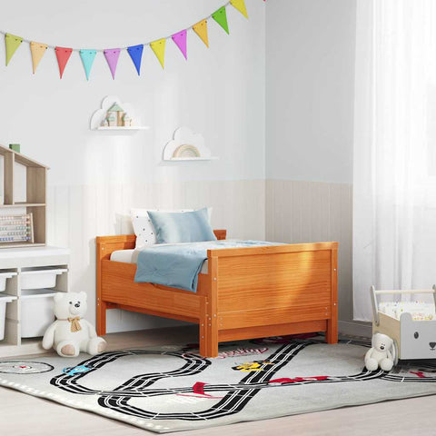 vidaXL Extendable Bed Frame for Kids Wax brown 80 x 130 / 165 / 200 cm