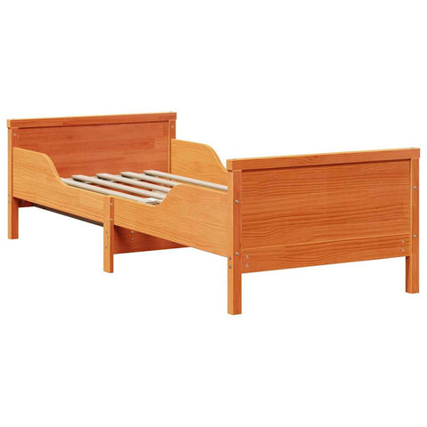 vidaXL Extendable Bed Frame for Kids Wax brown 80 x 130 / 165 / 200 cm
