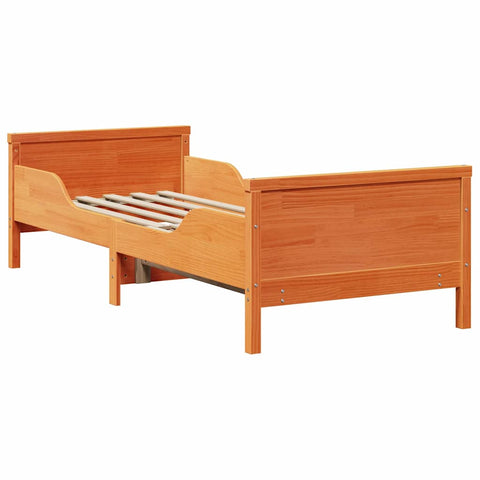 vidaXL Extendable Bed Frame for Kids Wax brown 80 x 130 / 165 / 200 cm
