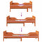 vidaXL Extendable Bed Frame for Kids Wax brown 80 x 130 / 165 / 200 cm