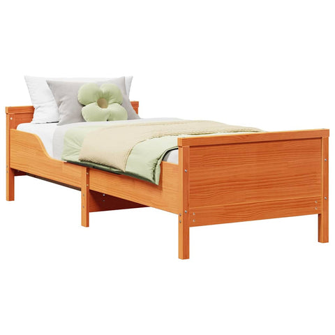 vidaXL Extendable Bed Frame for Kids Wax brown 80 x 130 / 165 / 200 cm