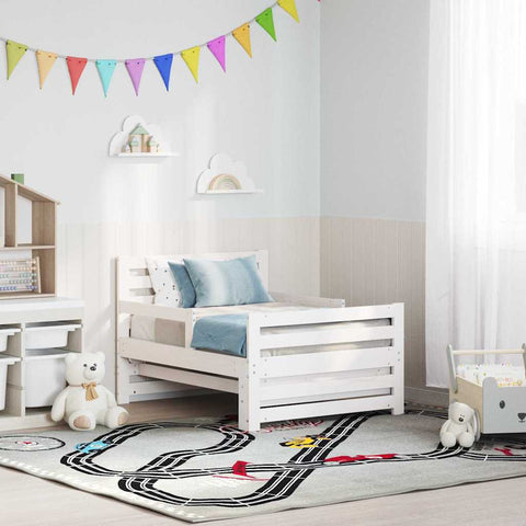vidaXL Extendable Bed Frame for Kids Other White 80 x 130 / 165 / 200 cm
