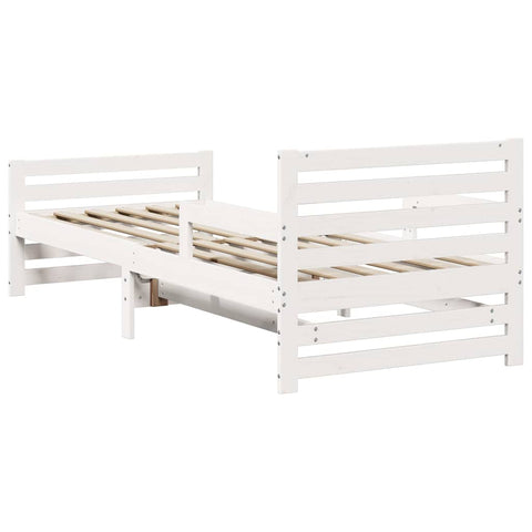vidaXL Extendable Bed Frame for Kids Other White 80 x 130 / 165 / 200 cm