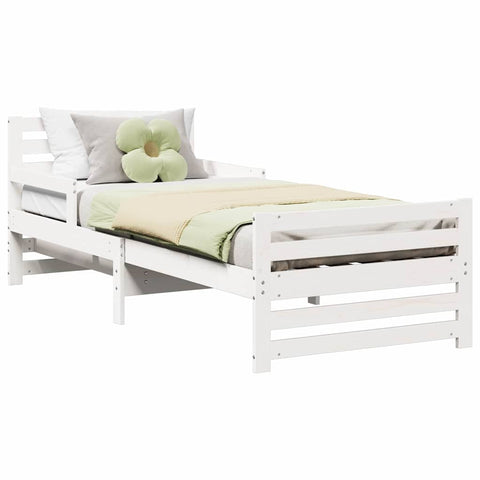 vidaXL Extendable Bed Frame for Kids Other White 80 x 130 / 165 / 200 cm