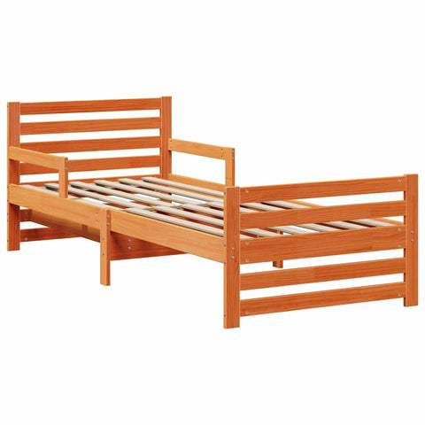 vidaXL Extendable Bed Frame for Kids Wax brown 80 x 130 / 165 / 200 cm