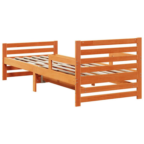 vidaXL Extendable Bed Frame for Kids Wax brown 80 x 130 / 165 / 200 cm