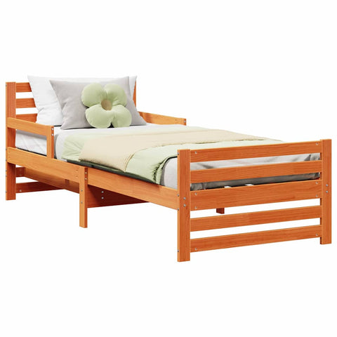 vidaXL Extendable Bed Frame for Kids Wax brown 80 x 130 / 165 / 200 cm