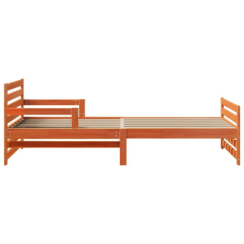 vidaXL Extendable Bed Frame for Kids Wax brown 80 x 130 / 165 / 200 cm