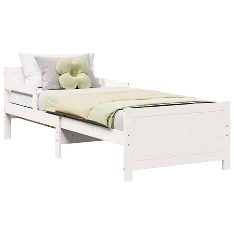 vidaXL Extendable Bed Frame for Kids Other White 80 x 130 / 165 / 200 cm