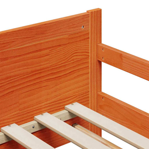 vidaXL Extendable Bed Frame for Kids Wax brown 80 x 130 / 165 / 200 cm
