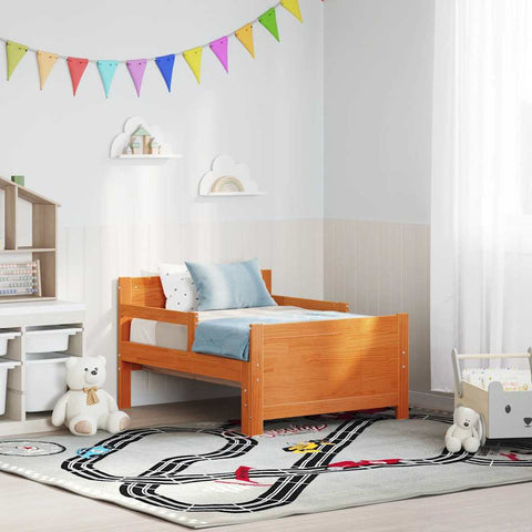 vidaXL Extendable Bed Frame for Kids Wax brown 80 x 130 / 165 / 200 cm