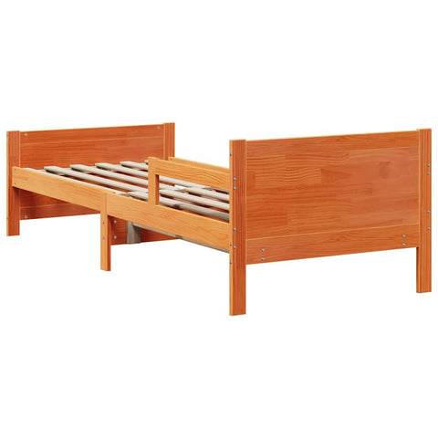 vidaXL Extendable Bed Frame for Kids Wax brown 80 x 130 / 165 / 200 cm