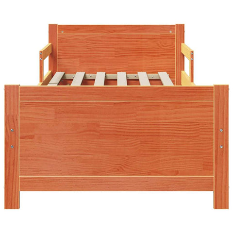 vidaXL Extendable Bed Frame for Kids Wax brown 80 x 130 / 165 / 200 cm