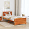 vidaXL Bed Frame with Headboard Wax brown 100 x 200 cm Solid pine wood
