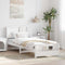 vidaXL Bed Frame with Headboard White 80 x 200 cm Solid pine wood