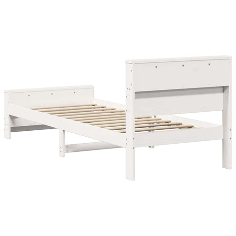 vidaXL Bed Frame with Headboard White 80 x 200 cm Solid pine wood