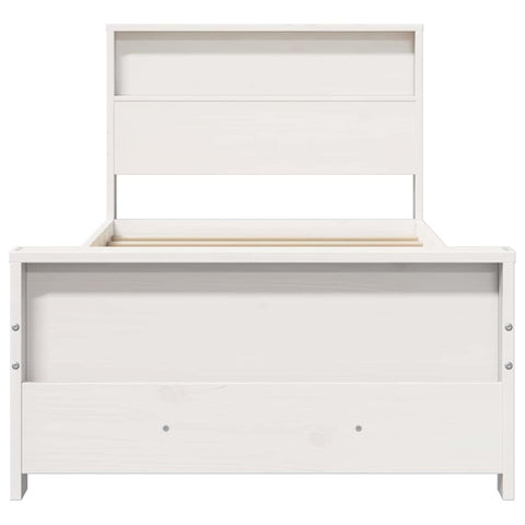 vidaXL Bed Frame with Headboard White 80 x 200 cm Solid pine wood