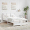vidaXL Bed Frame with Headboard White 140 x 190 cm Solid pine wood