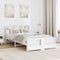 vidaXL Bed Frame with Headboard White 140 x 190 cm Solid pine wood