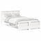 vidaXL Bed Frame with Headboard White 140 x 190 cm Solid pine wood