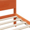vidaXL Bed Frame with Headboard Wax brown 140 x 190 cm Solid pine wood